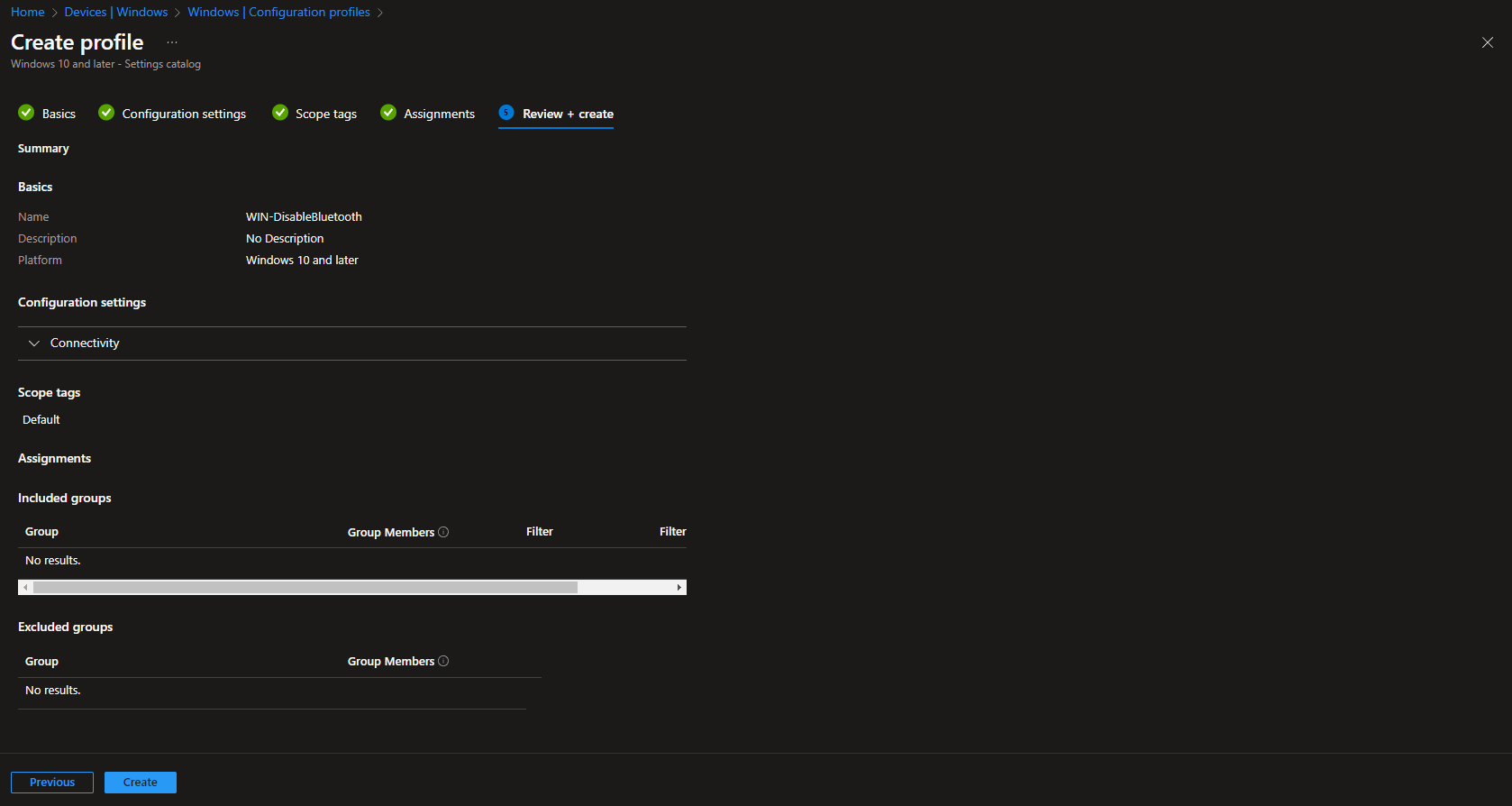 Bluetooth setting options: Disallow, Reserved, Allow